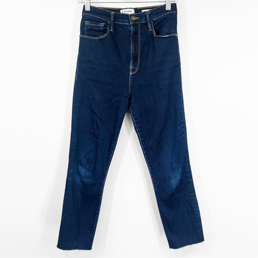 Frame Ali High Rise Cigarette Jeans in Grove Street CUT HEM
